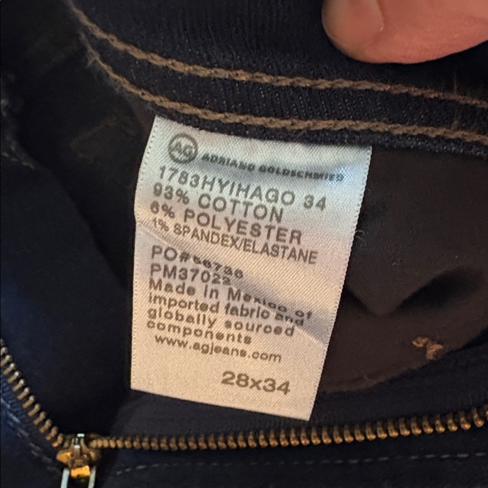 Like New: Ag Adriano Goldschmied Tellis Modern Slim Dark Navy Jeans 28x28” - Picture 5 of 6